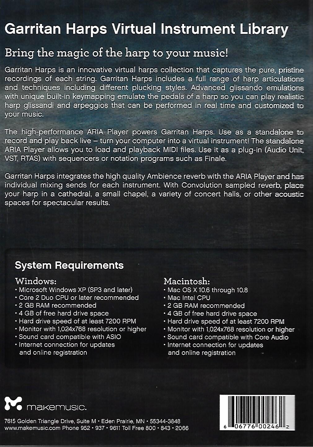 Garritan Harps: Virtual Software Instruments (CD-ROM)