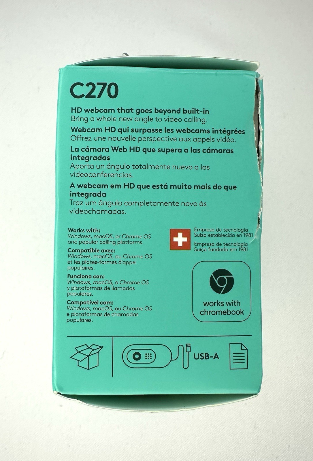 Logitech C270 HD Webcam New In Open Box