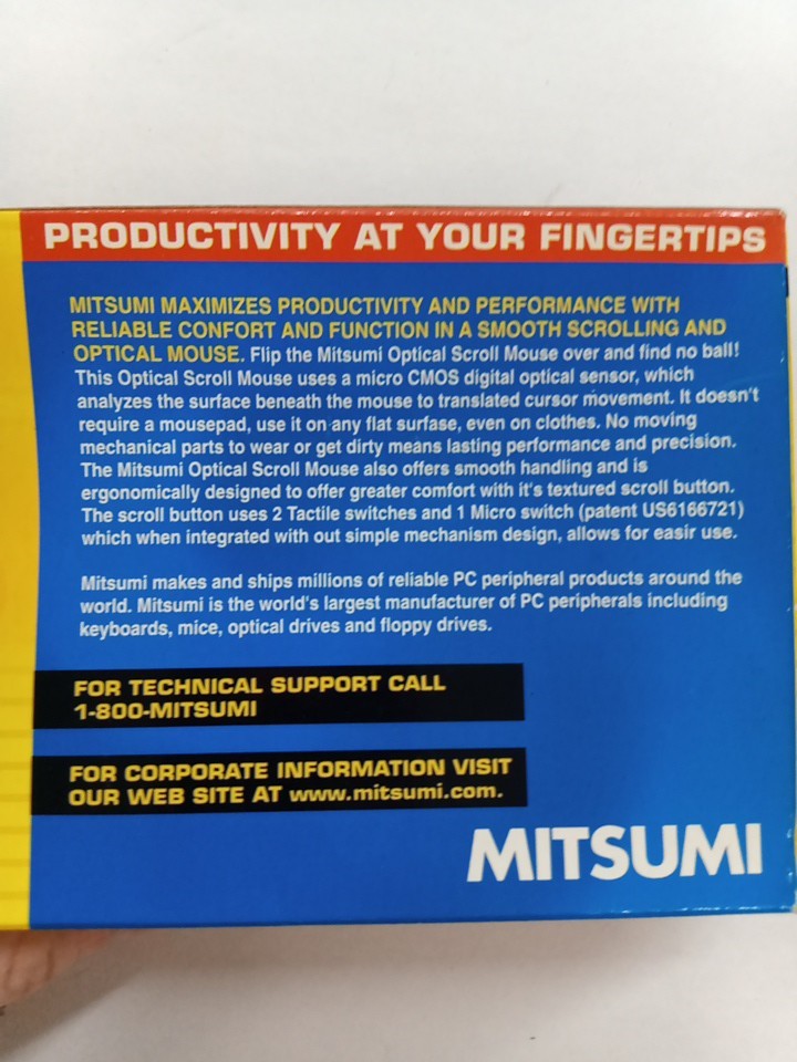 Mitsumi Optical Scroll Mouse PS/2 Interface