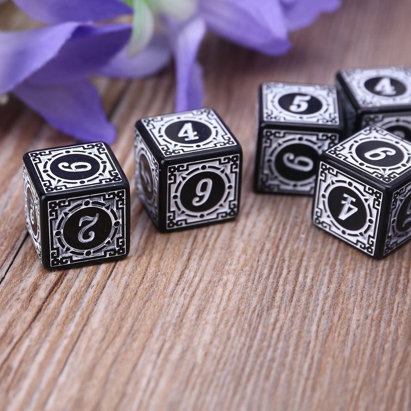10 Pcs Acrylic 6 Sided Square Edged Dices for Table Game, Classroom Teaching