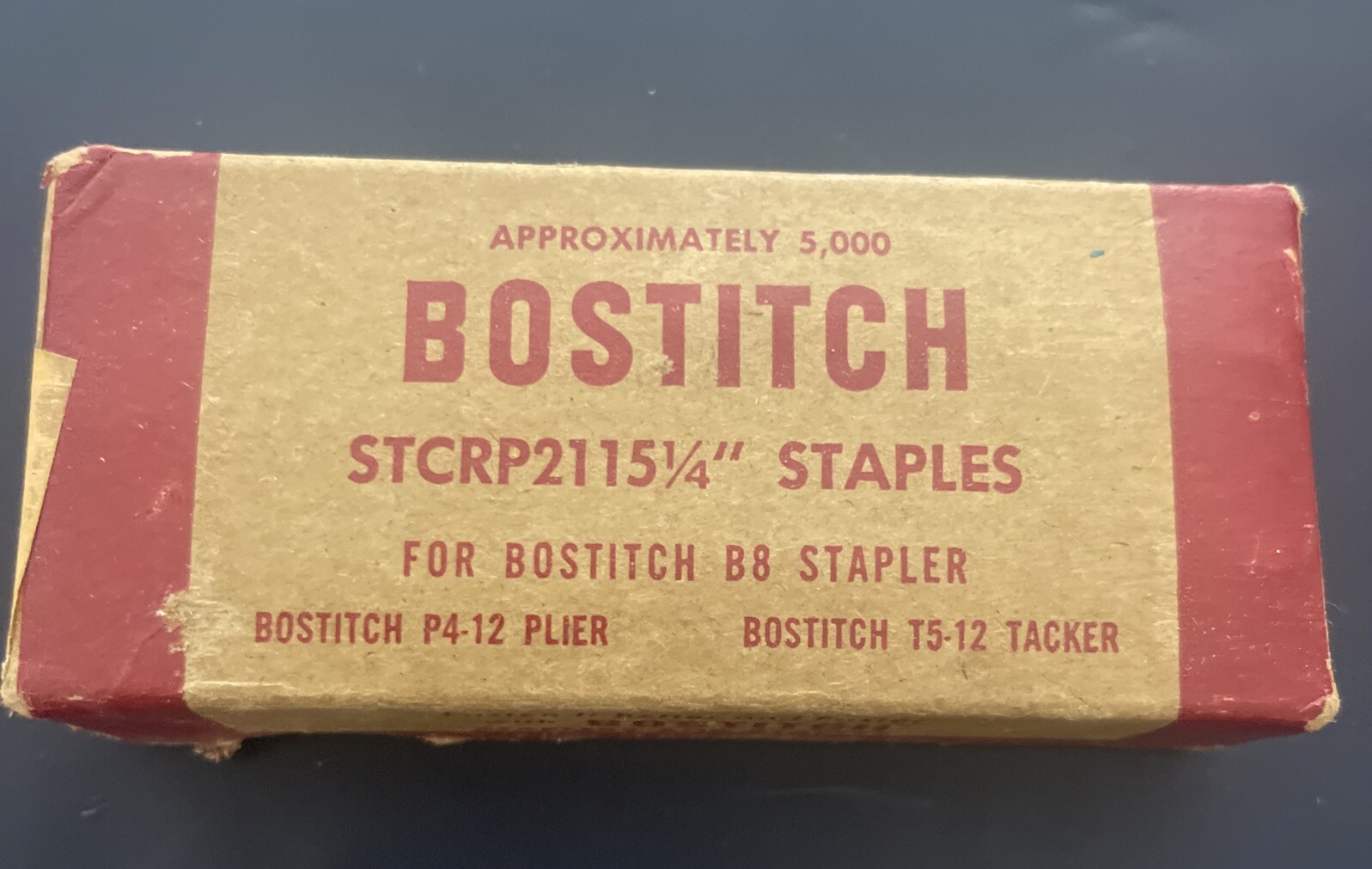 Vtg Bostitch Staples For B8 Stapler STCRP2115-1/4" Partial Box Of 5000 USA