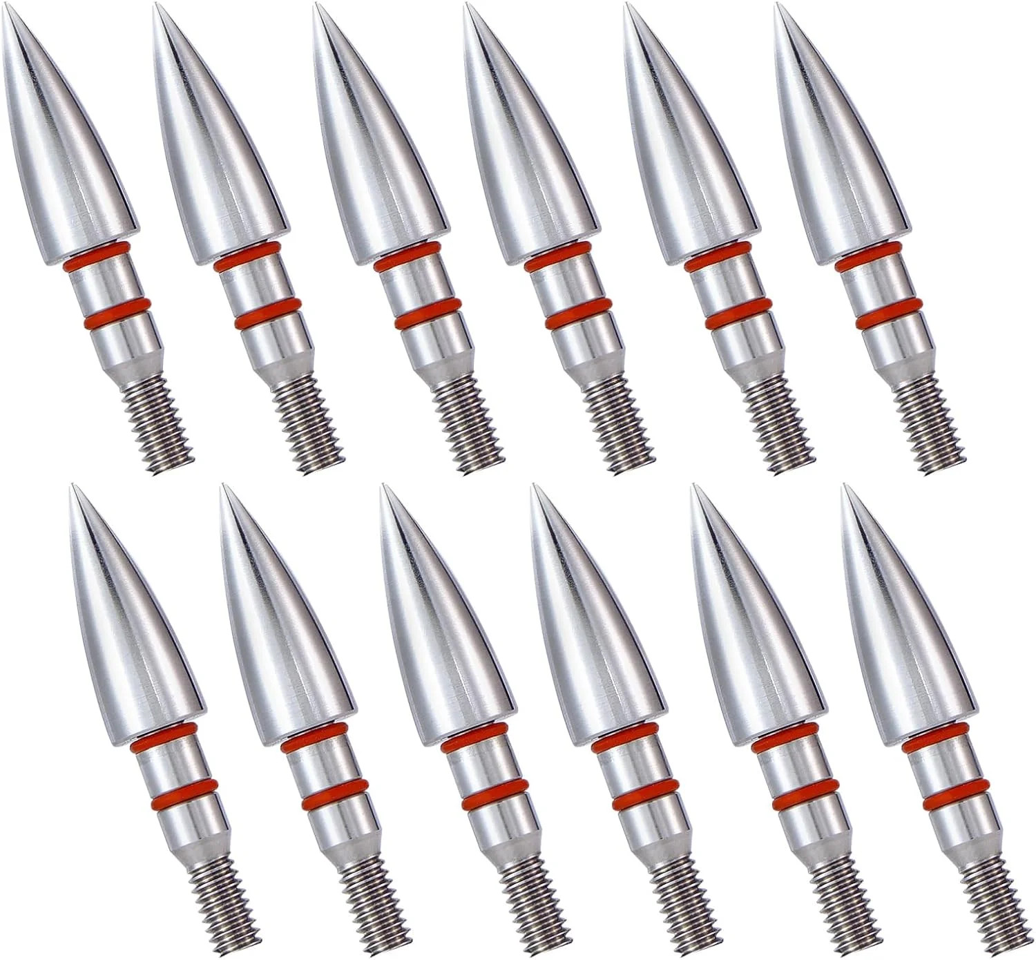 12pcs Archery Field Points, 100/125/150/300 Grain Field Points, Screw-in Archery