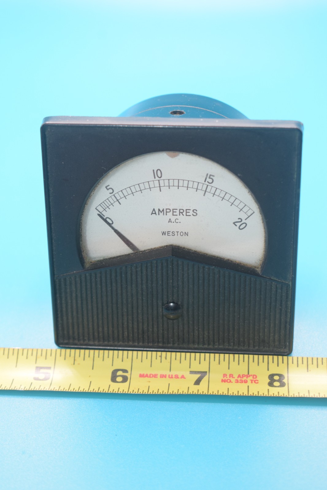 VINTAGE STEAMPUNK PANEL METER - Weston - Amperes AC 0 - 20