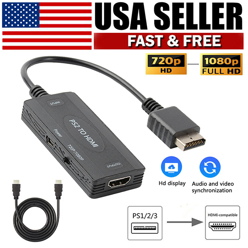 For PlayStation 1/2/3 PS2 to HD Converter 1080P HD Monitor HDTV Video Adapter