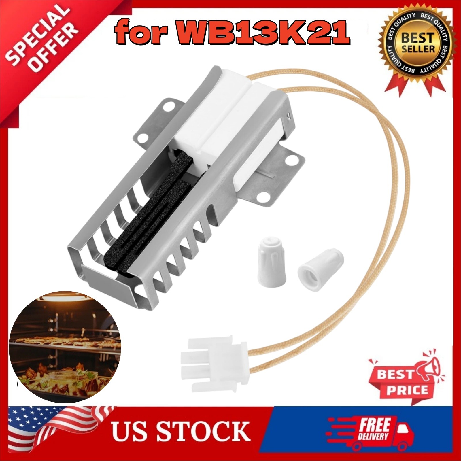 FOR Gas Range Oven Flat Igniter 5303935066 for Frigidaire Electrolux