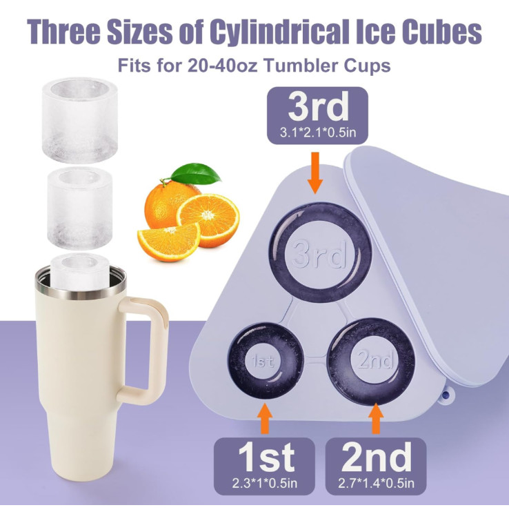 YIOYULEN Silicone Ice Cube Tray for Stanley Cups