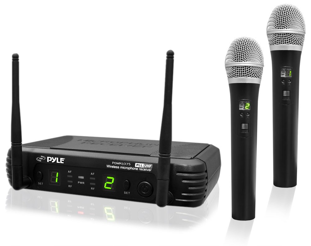 Pyle Home Display Screen Receiver, 2x 4" 200W Max Black Speakers, Mic System