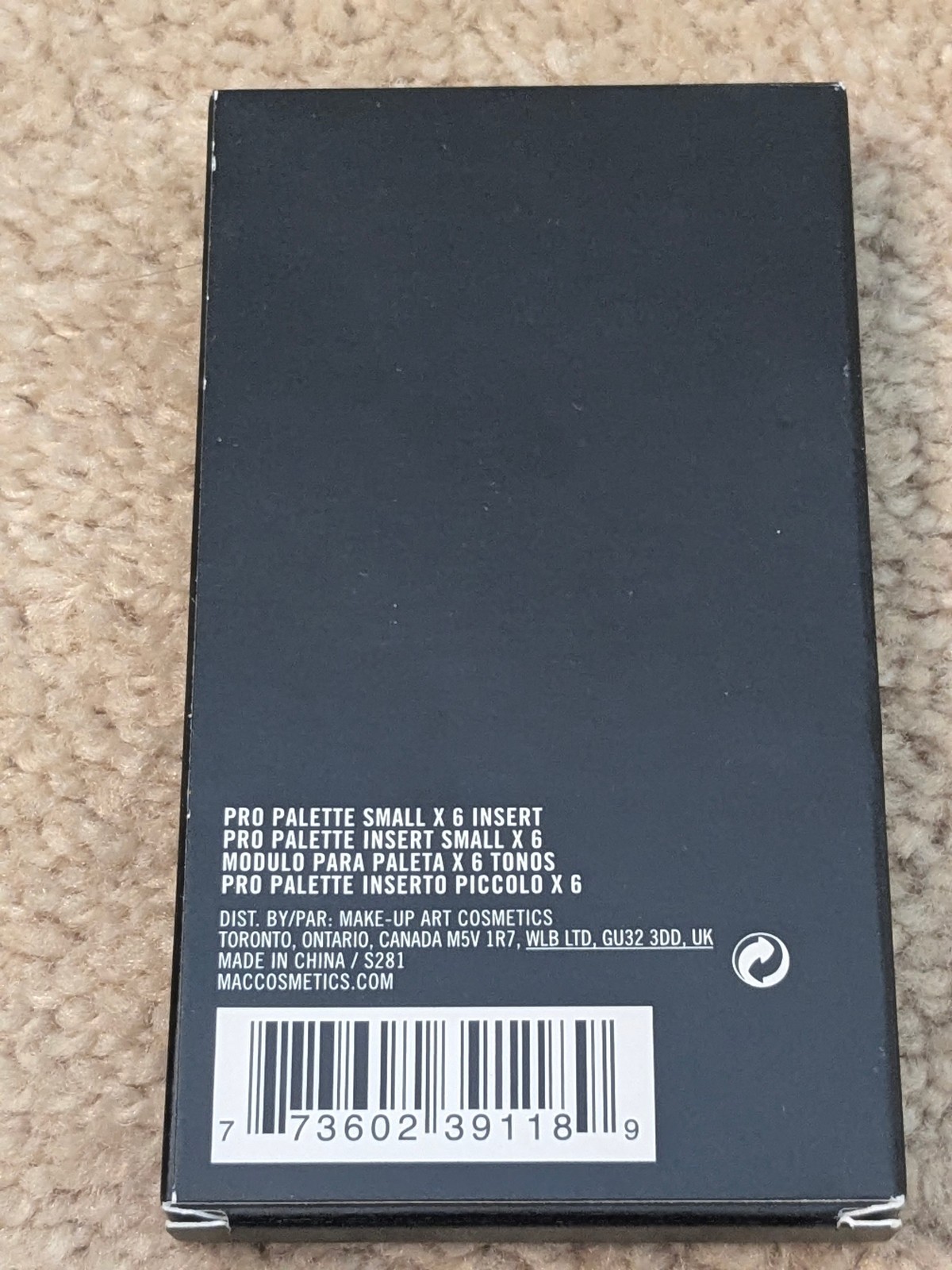 MAC Pro Palette Eye Shadow/Concealer X 6 (Insert) Empty Case 4" X 2.3"