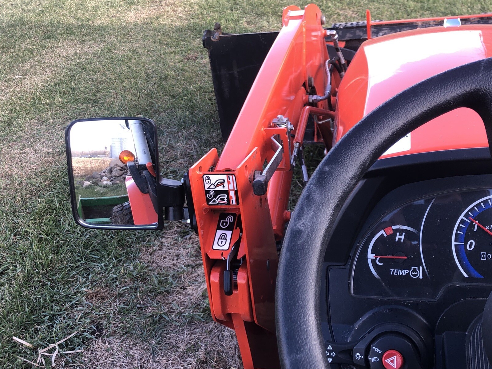 2 RUBBER COATED MAGNETIC MIRRORS skidsteer, kubota, john deere, skid loader 1025