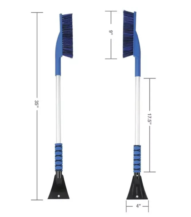 Auto Drive 35 inch Winter Snow Brush Lightweight Aluminum with Scraper, Blue