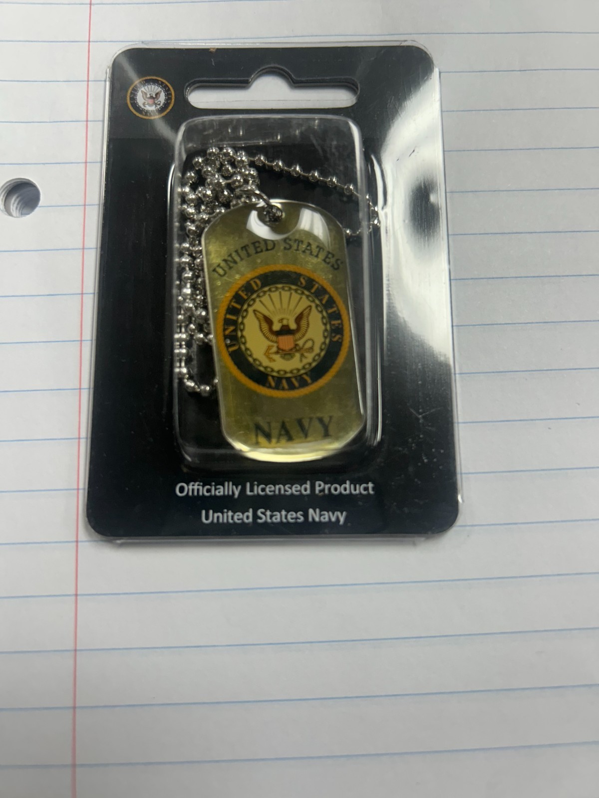 UNITED STATES NAVY DOG TAG & CHAIN