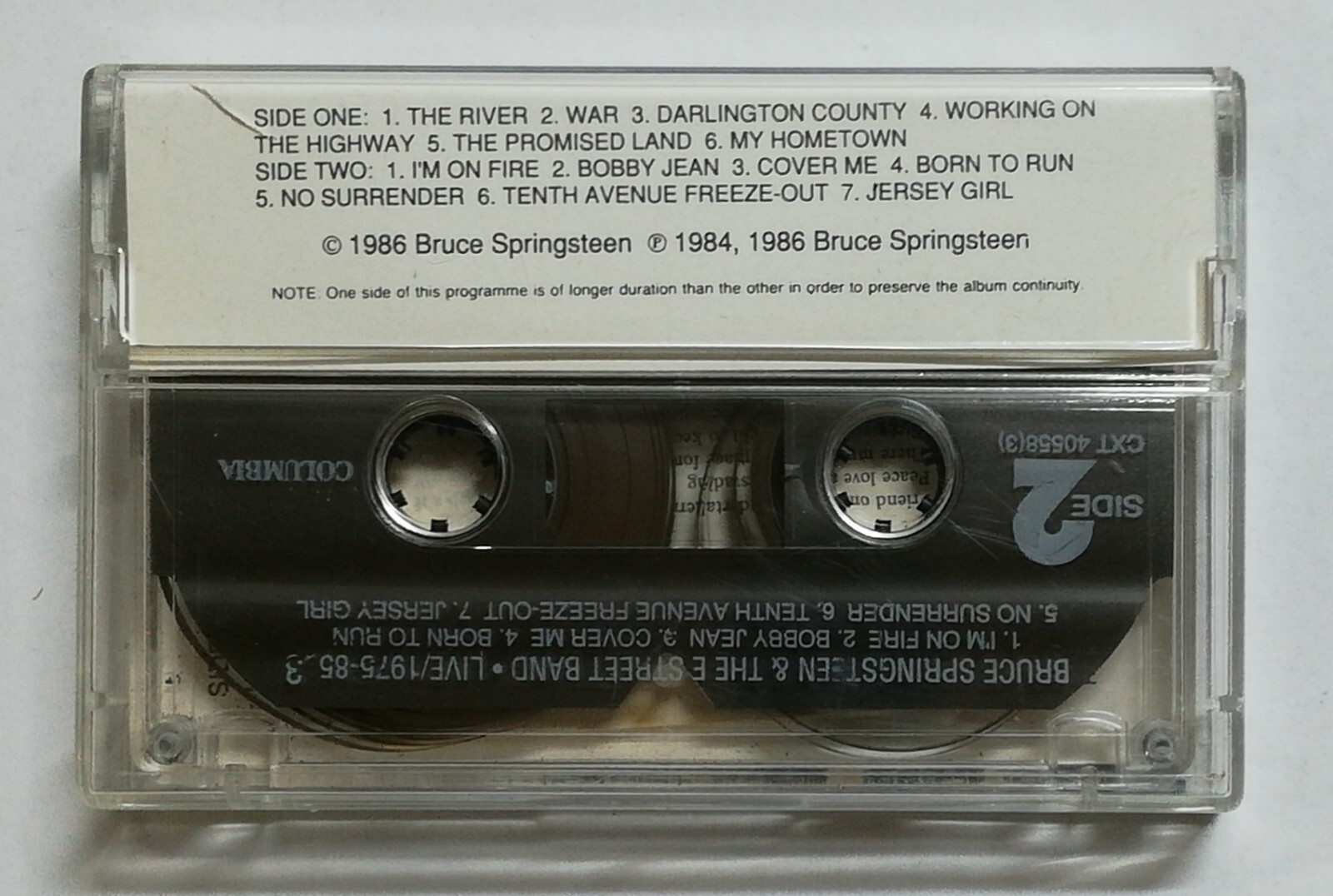 Bruce Springsteen & The E Street Band Live 1975-85 Malaysia Cassette Tape