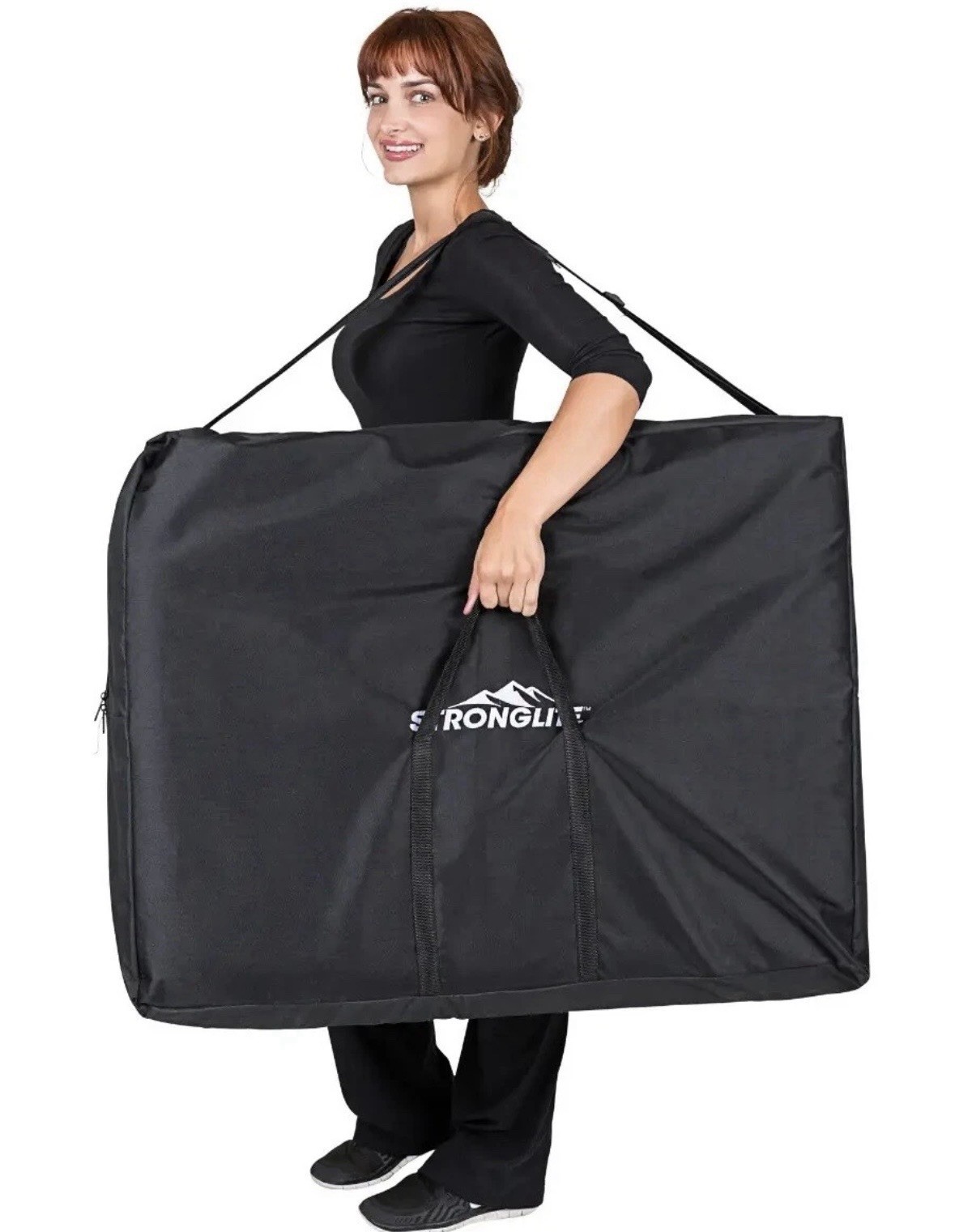 Stronglite Portable Foldable Wood Massage Table w/ Carrying Case, Beige