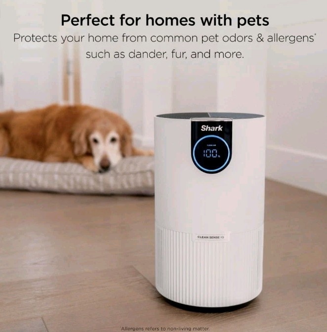 Shark HP102 Air Purifier with True HEPA Clean Sense IQ, Odor Lock - White NEW