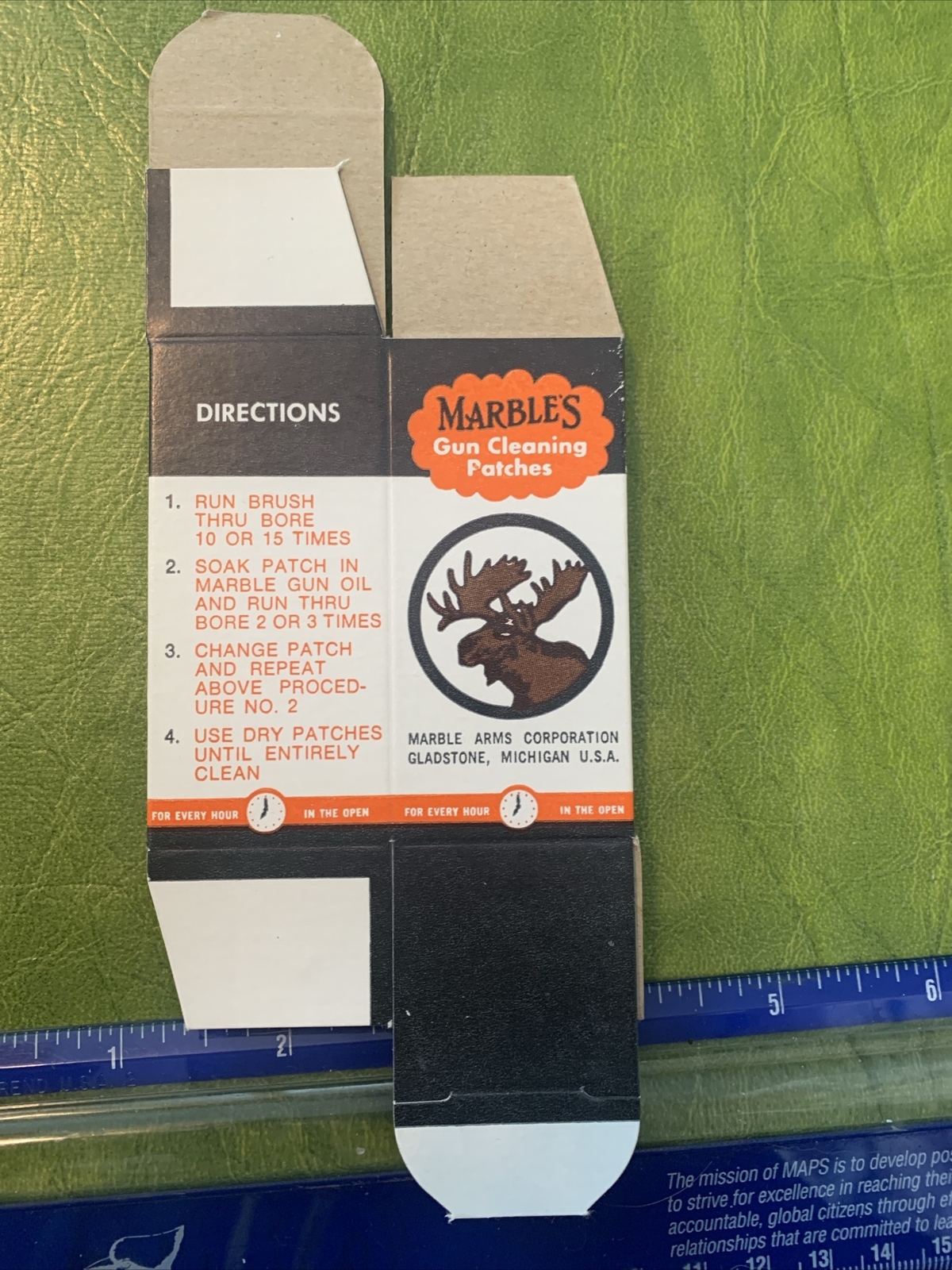 Vintage Marbles Gun Cleaning Patches NOS Box  Man Cave Art Collection Piece