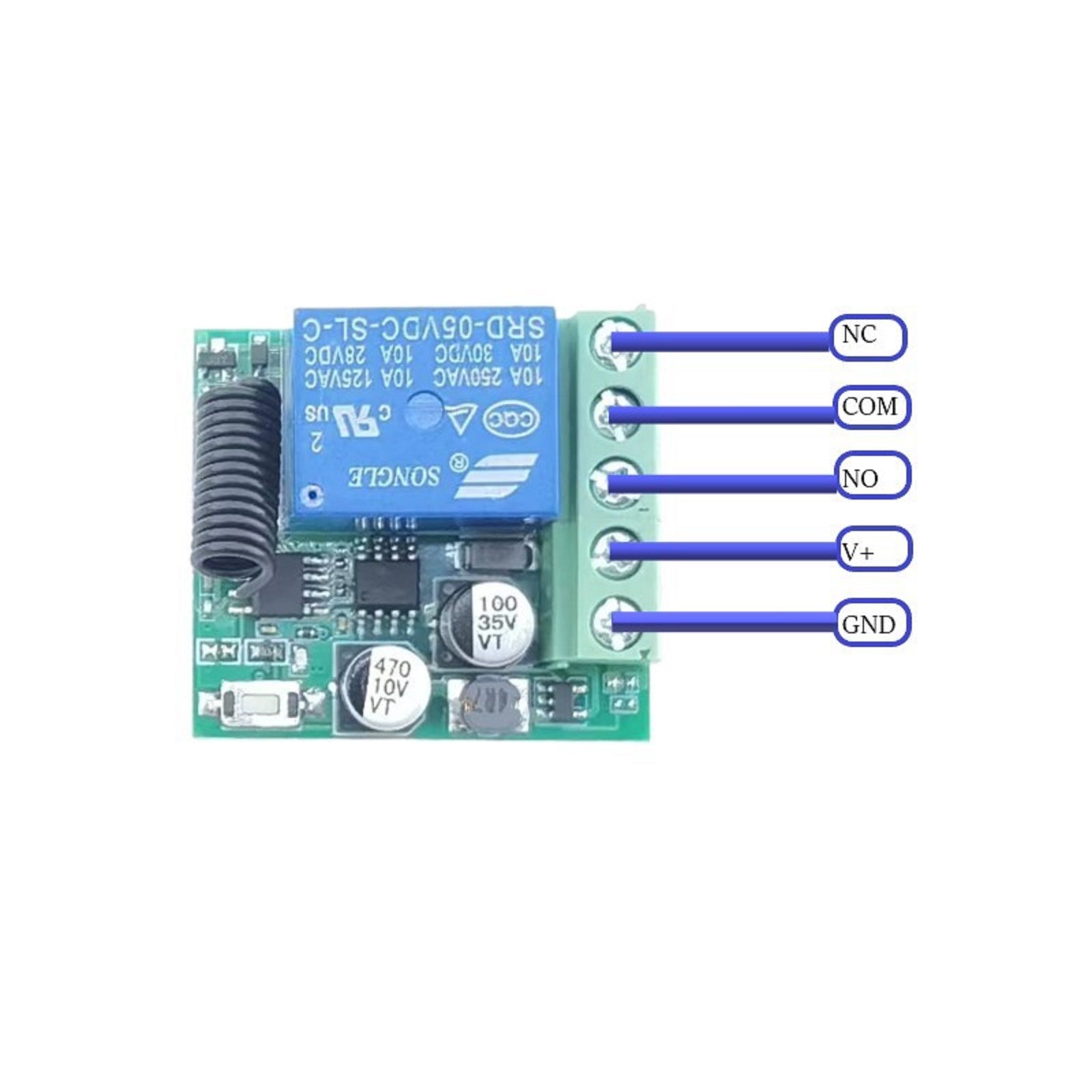 433Mhz 5V-30V 1CH Universal Wireless Remote Control Switch Relay Receiver Module