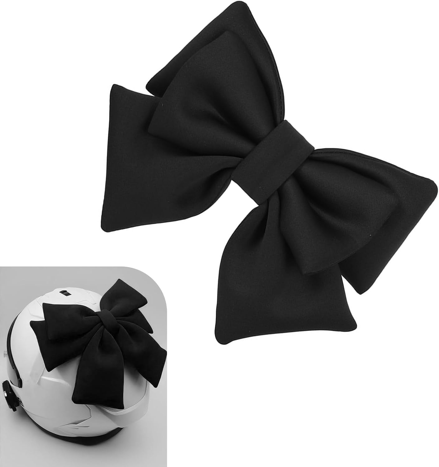 Bow Helmet Accessory, Removable Helmet Bow for Women, Cute Motorc Color: Black