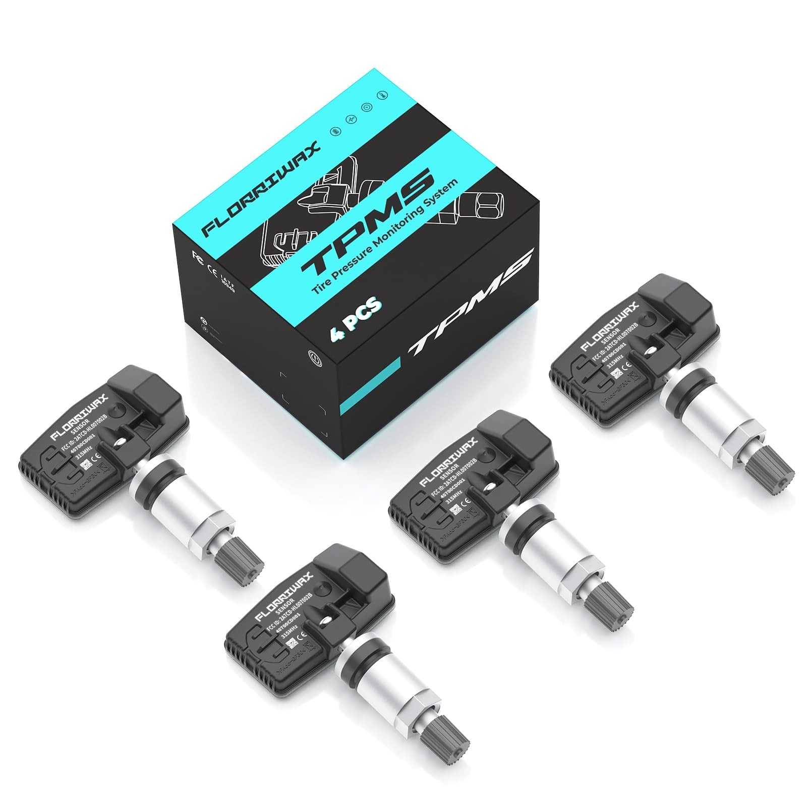 TPMS Sensor, Set of 4 315Mhz Tire Pressure Sensor Compatible with Nissan Infi...