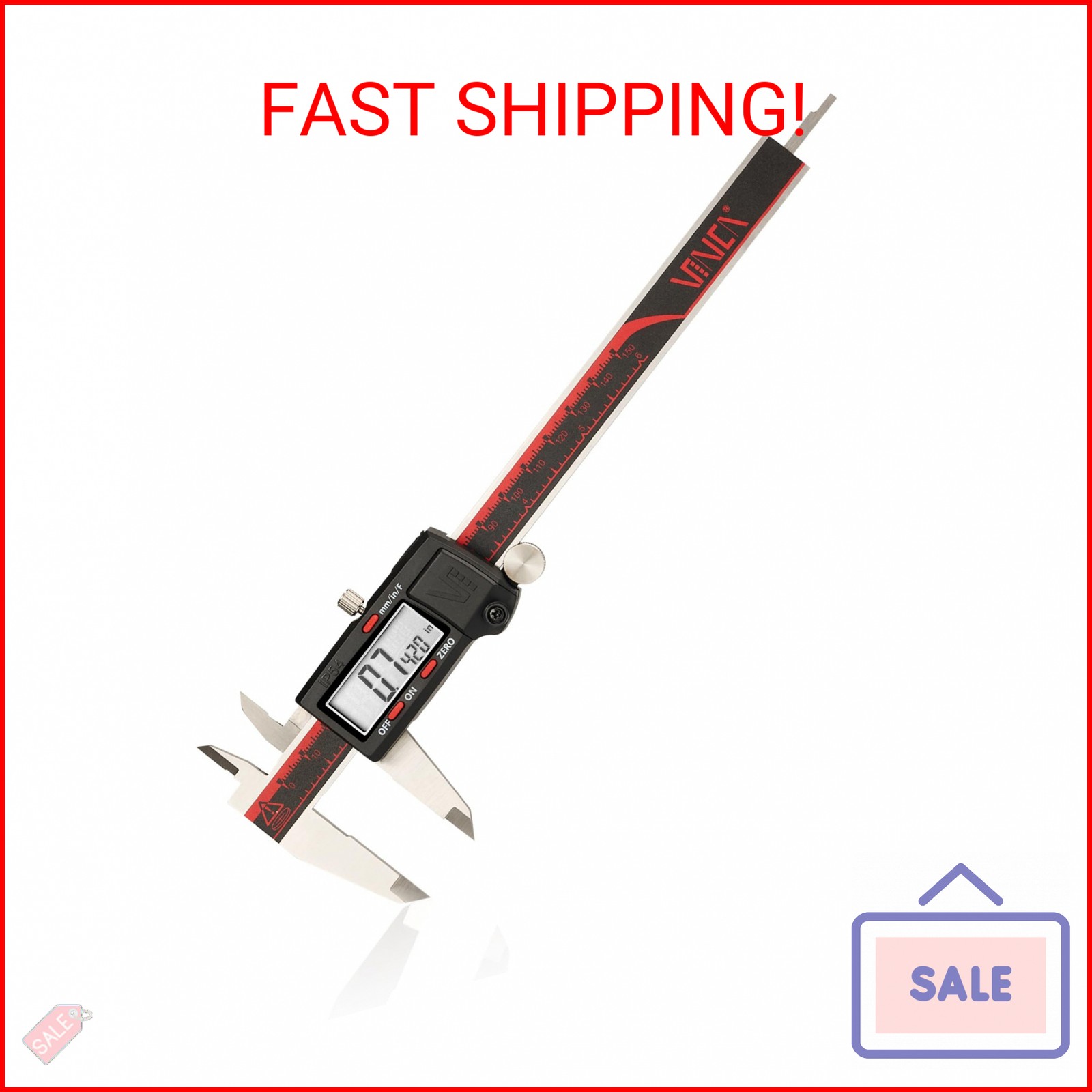 VINCA IP54 Grade Digital Caliper, DCLA-0605 6 Inch/150mm, Inch/Millimeter/Fracti