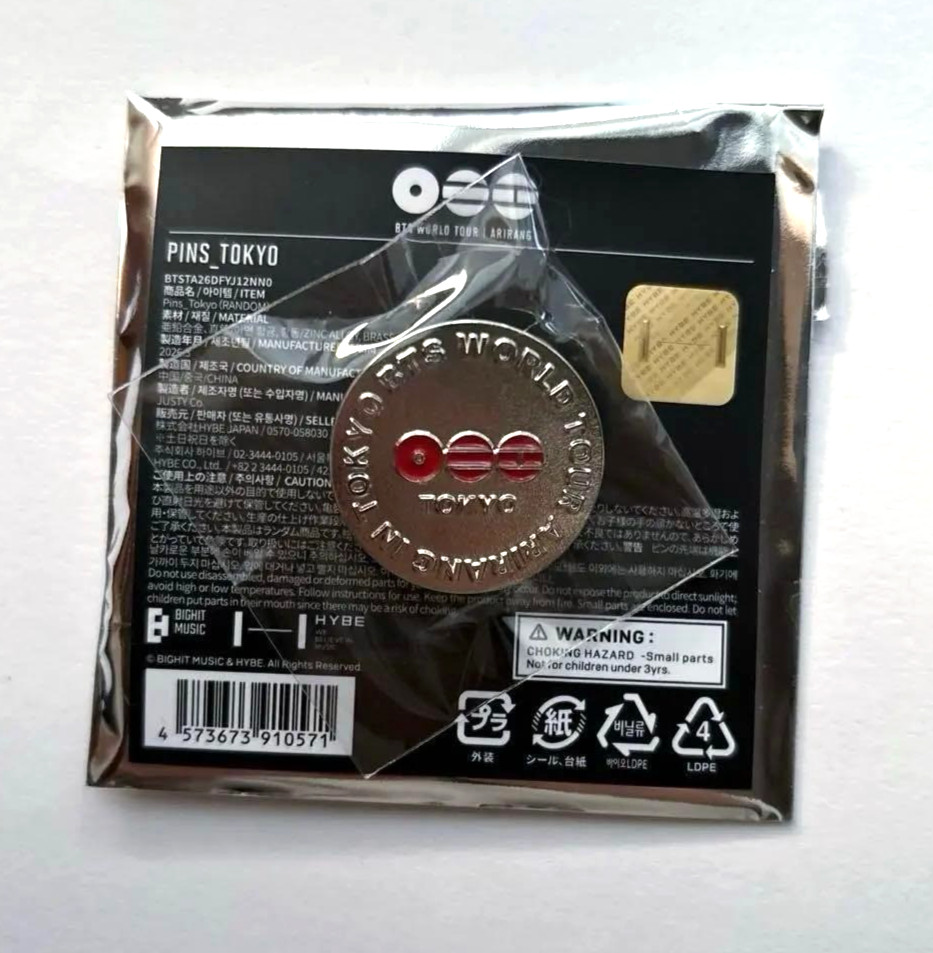 BTS World Tour Arirang Pins Tokyo Pin Badge Japan Limited Edition New From JP