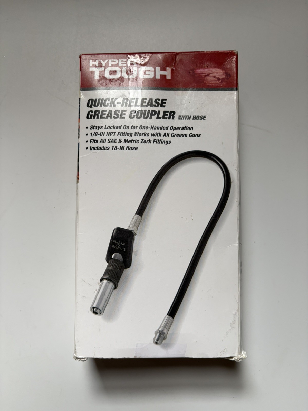 Hyper Tough Quick Release Grease Coupler With 18” Hose -OB