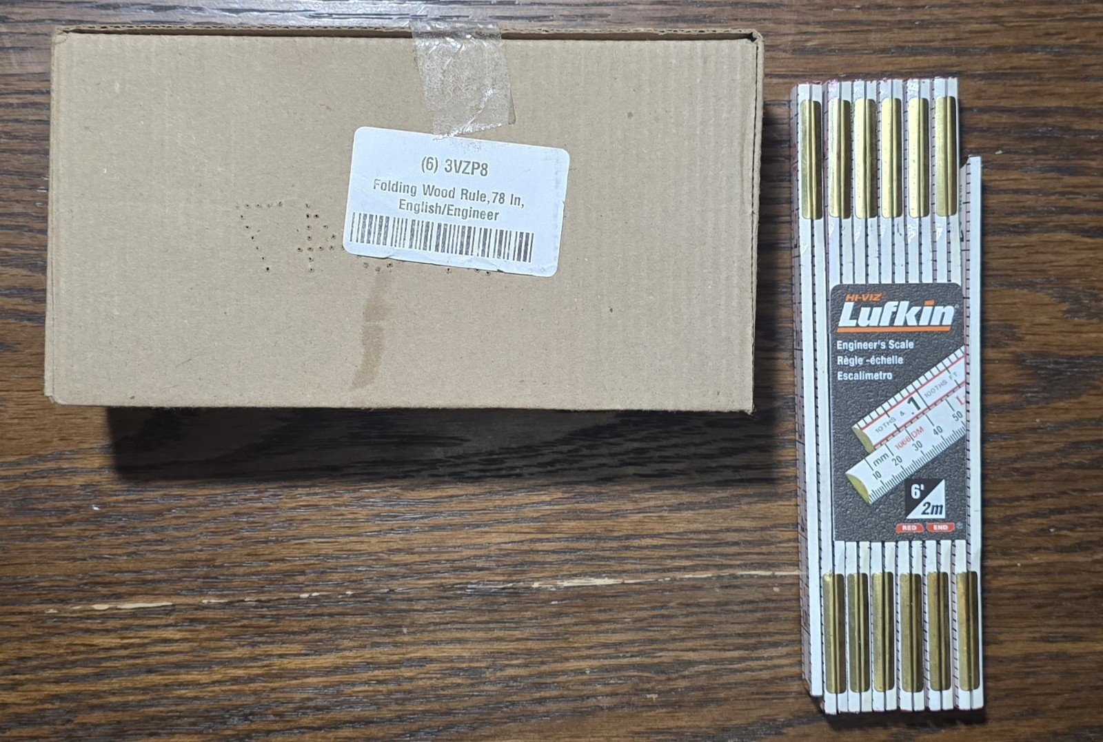 (Case Of 6) Lufkin 1066DMN 6 Ft Wood Red End Engineer's Folding Ruler D/M 1066DM