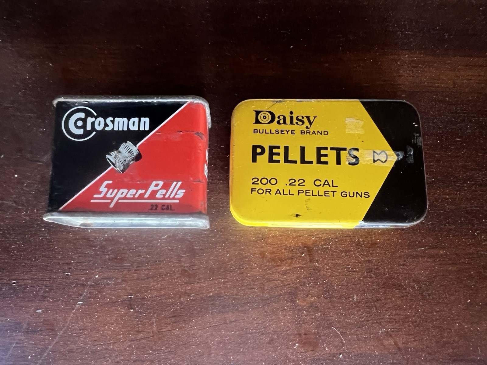 2 Vintage PELLET GUN Tins - DAISY & CROSSMAN ( Daisy still has pellets)