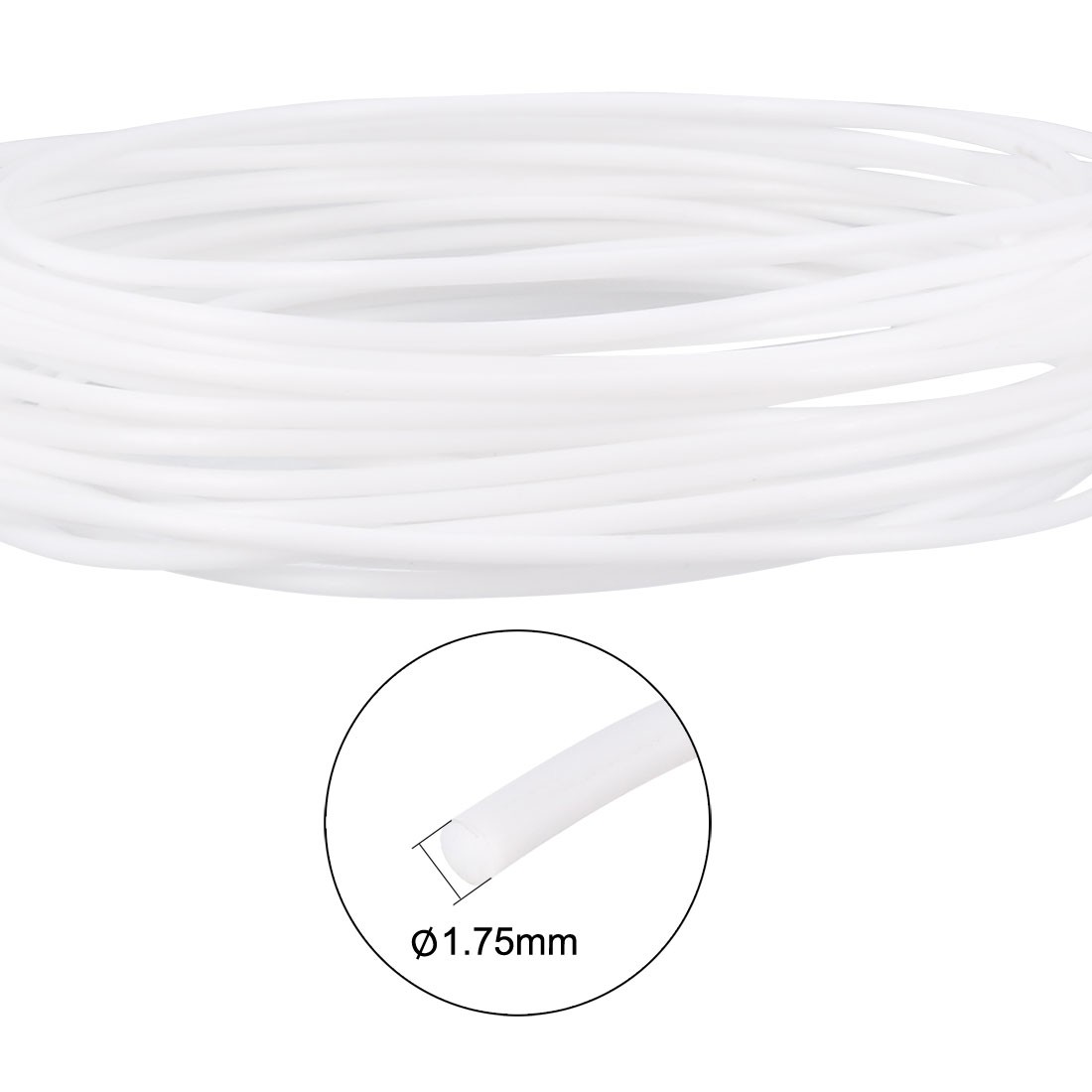 5 Meter/16 Ft PLA 3D Pen/3D Printer Filament, 1.75 mm White