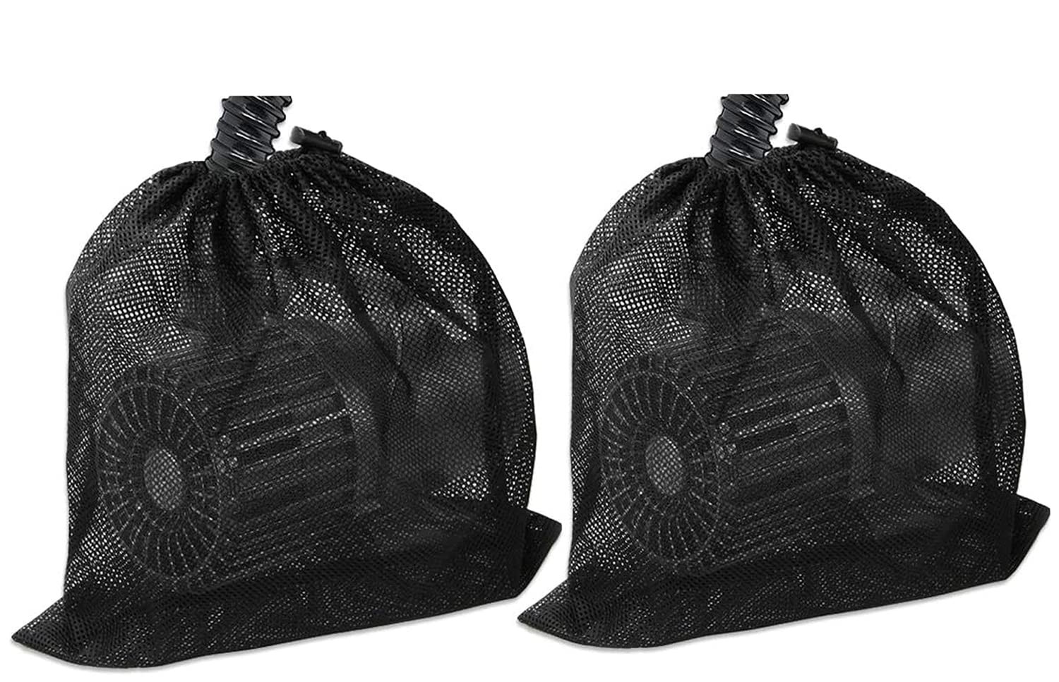 Black Nylon Mesh Pump Barrier Bag, 2 Pack 17.7"X17.7" for Pond Biological Filter