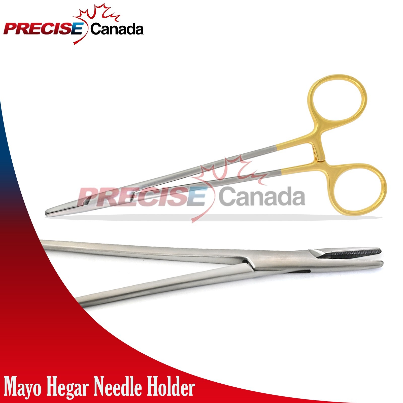2 TC Premium Grade Mayo Hegar Needle Holder 5" With Tungsten Carbide Inserts