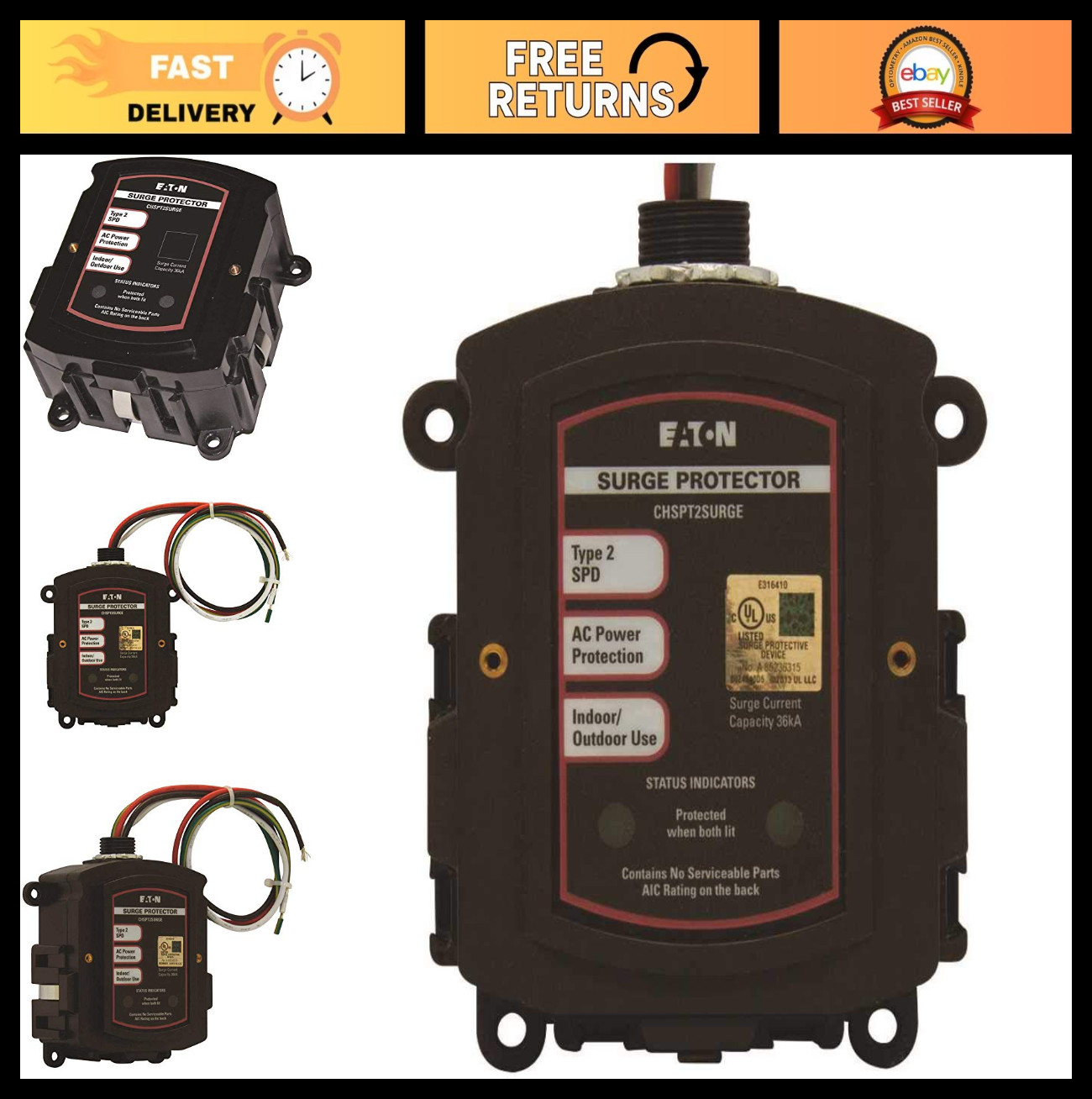 Whole Home Surge Protector - Type 2 SPD, NEMA 4, 120/240V, UL 1449, Single Phase