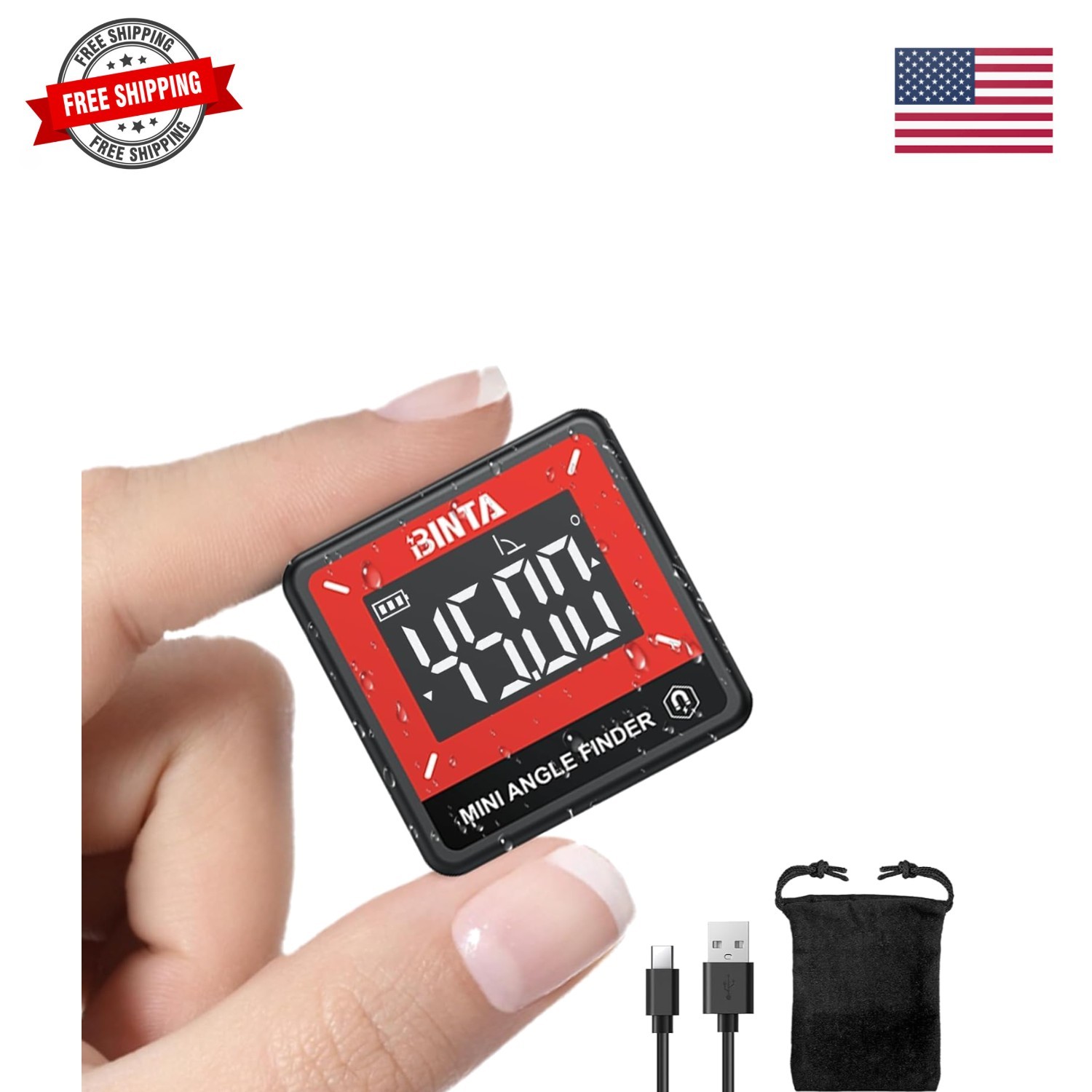 Small Digital Angle Finder Magnetic, Rechargeble  Waterproof Dustproof Digita...