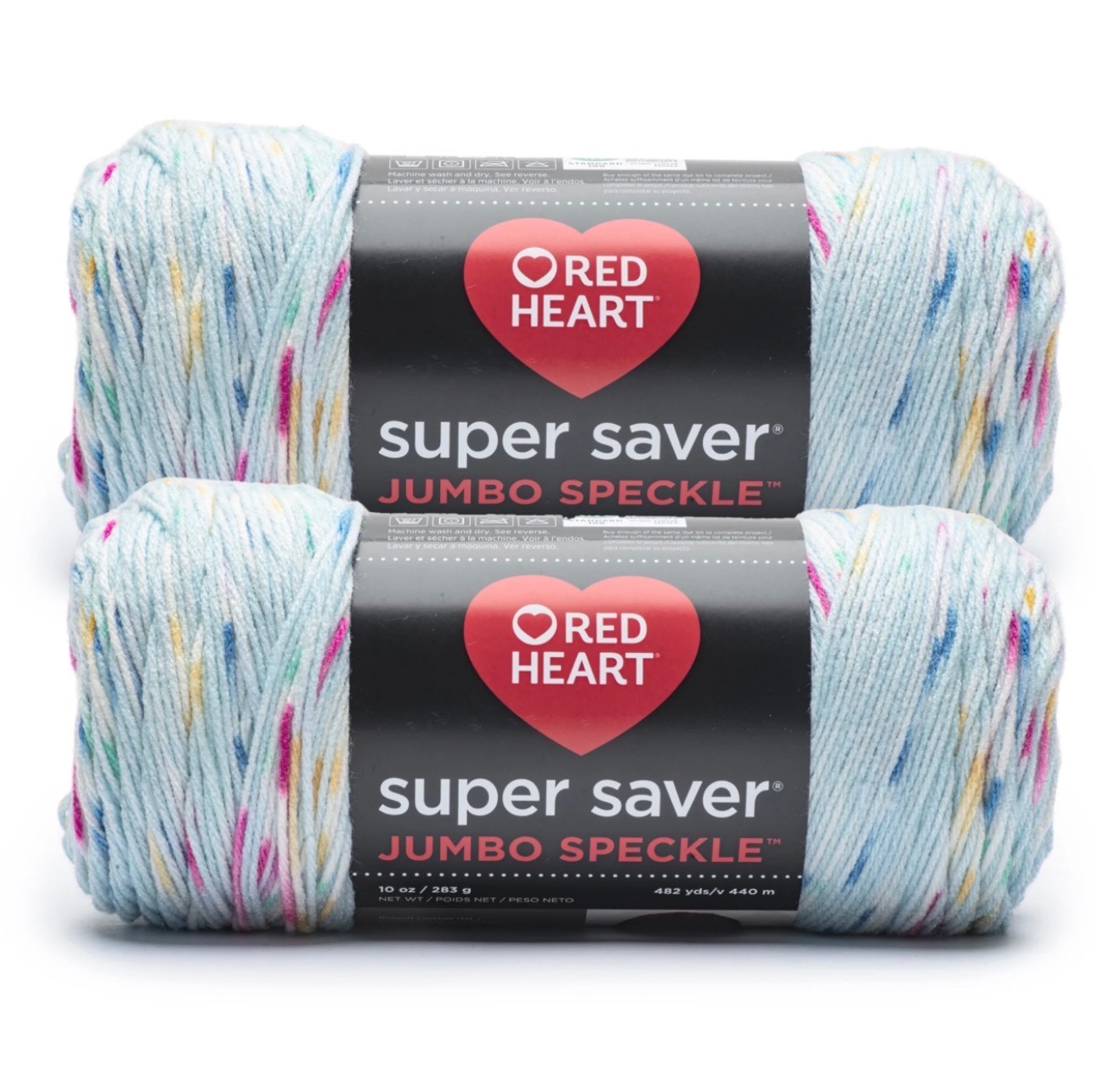 Pack of 2 Red Heart Super Saver Jumbo Speckle 10oz 482yds (4 different colors)#4