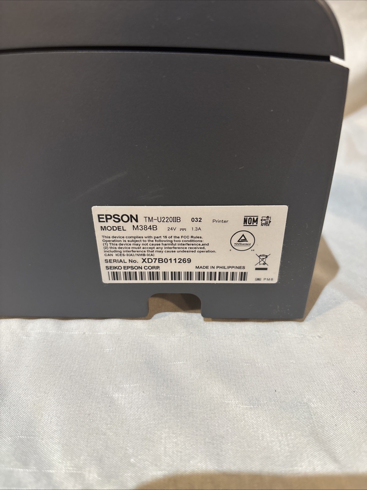 Epson TM-U220IIB Dot Matrix Receipt Printer