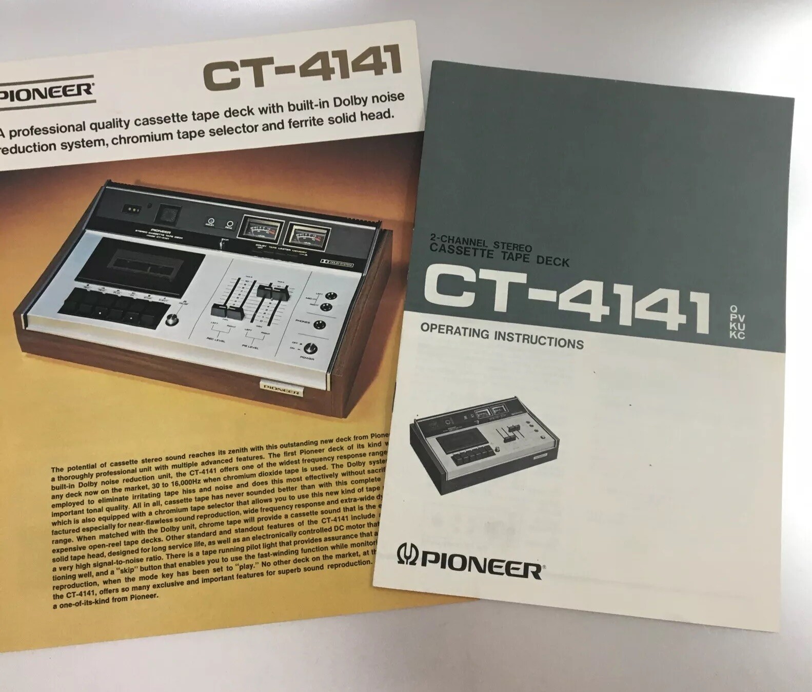 Pioneer CT-4141 Cassette Operating Instructions Manual Original *EXCELLENT
