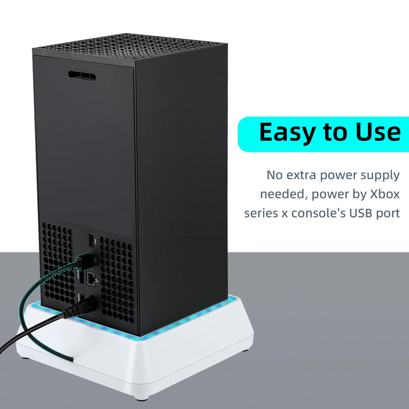 Stand with LED Lighting & Indicator for Xbox Series X Console - White