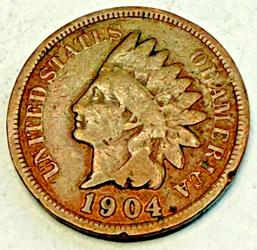 1904 Indian Head Cent Penny   "Actual Coin Pictured"