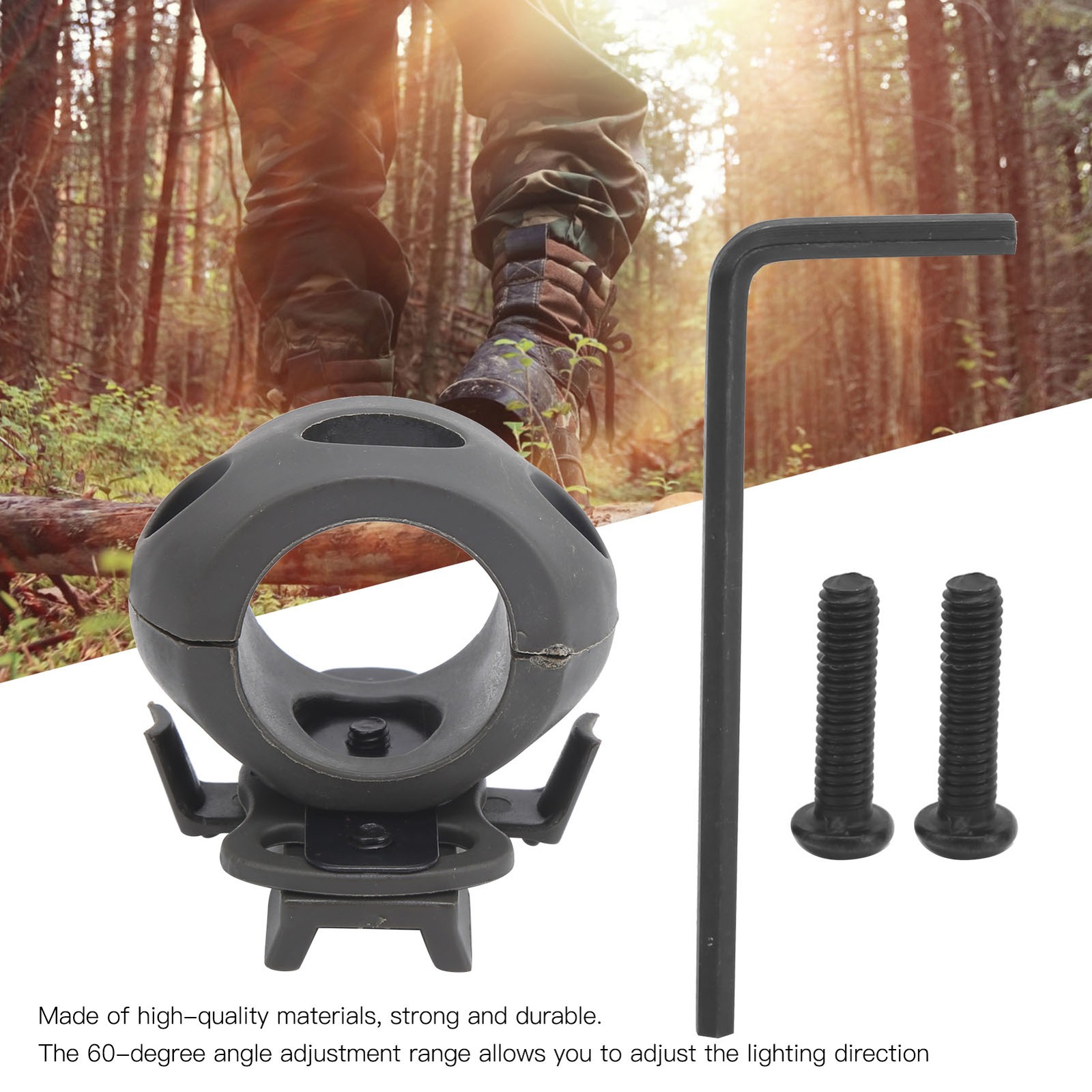 Helmet Flashlight Mount Flashlight Clamp Holder Torch Bracket For