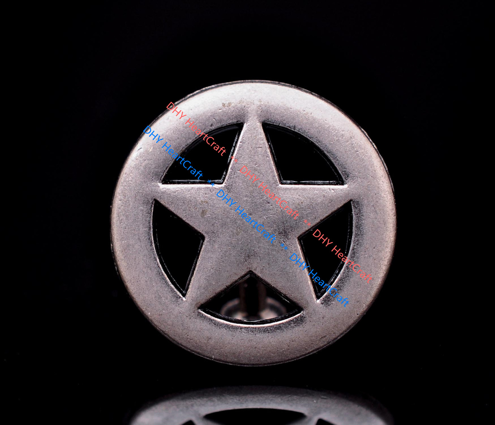 10X Antique Silver Texas Round Star Concho 1" For Leathercraft Betl Saddle Decor
