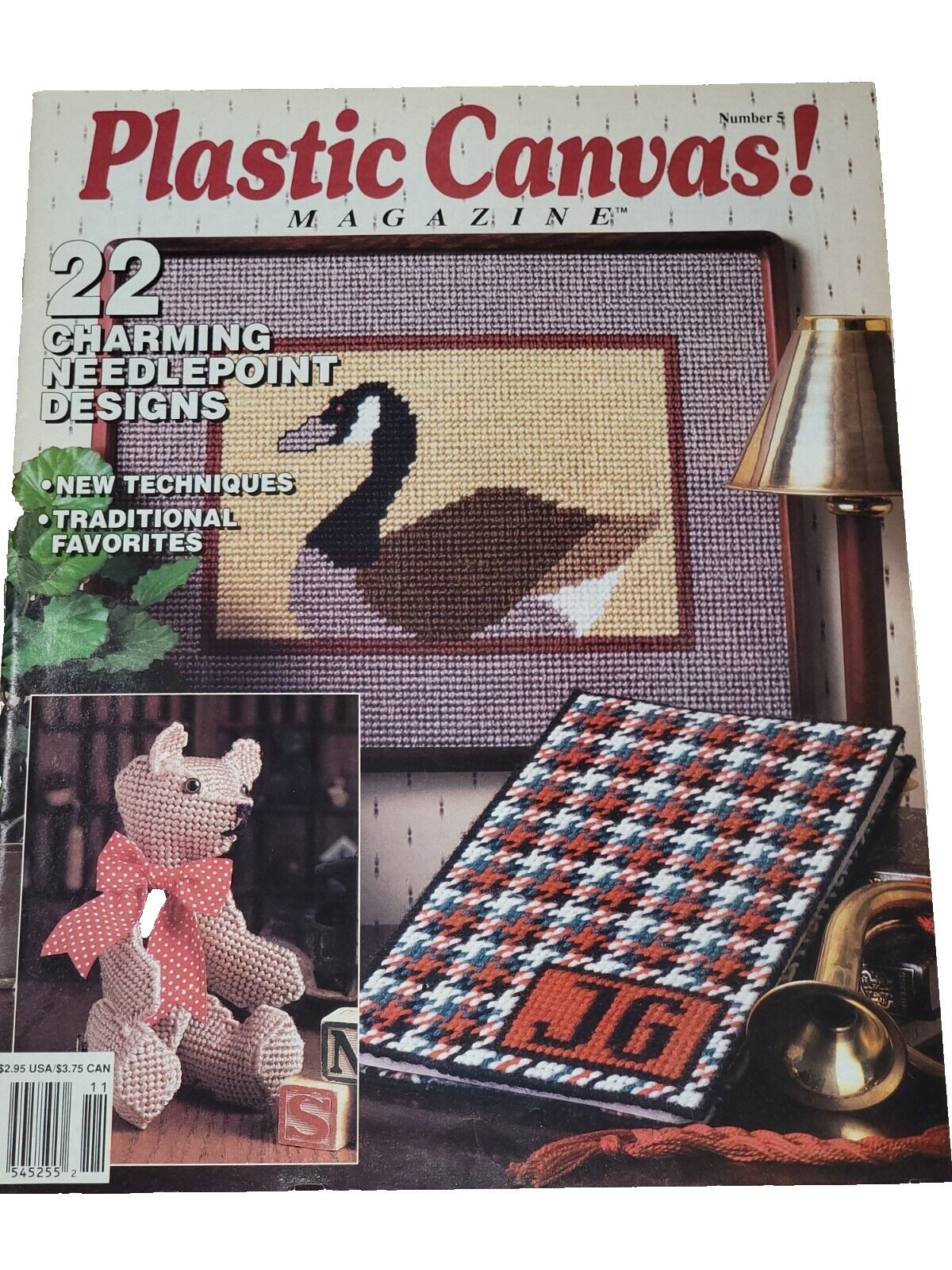 Plastic Canvas! Magazine Issue 5 Nov/Dec 1989 22 Needlepoint Designs Bear Duck