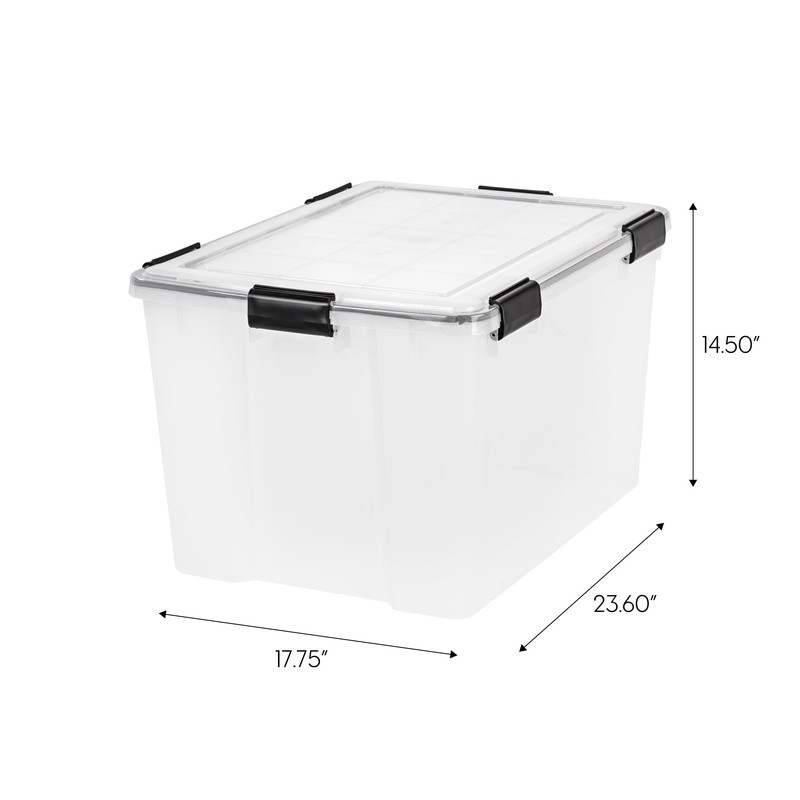 WeatherPro Storage Box 74 Quart Stackable Tote Heavy Duty Plastic Container New