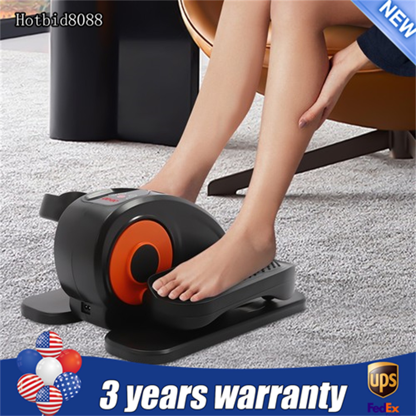 Under Desk Elliptical Machine Electric Seated Leg Foot Pedal Exerciser w/ Remote