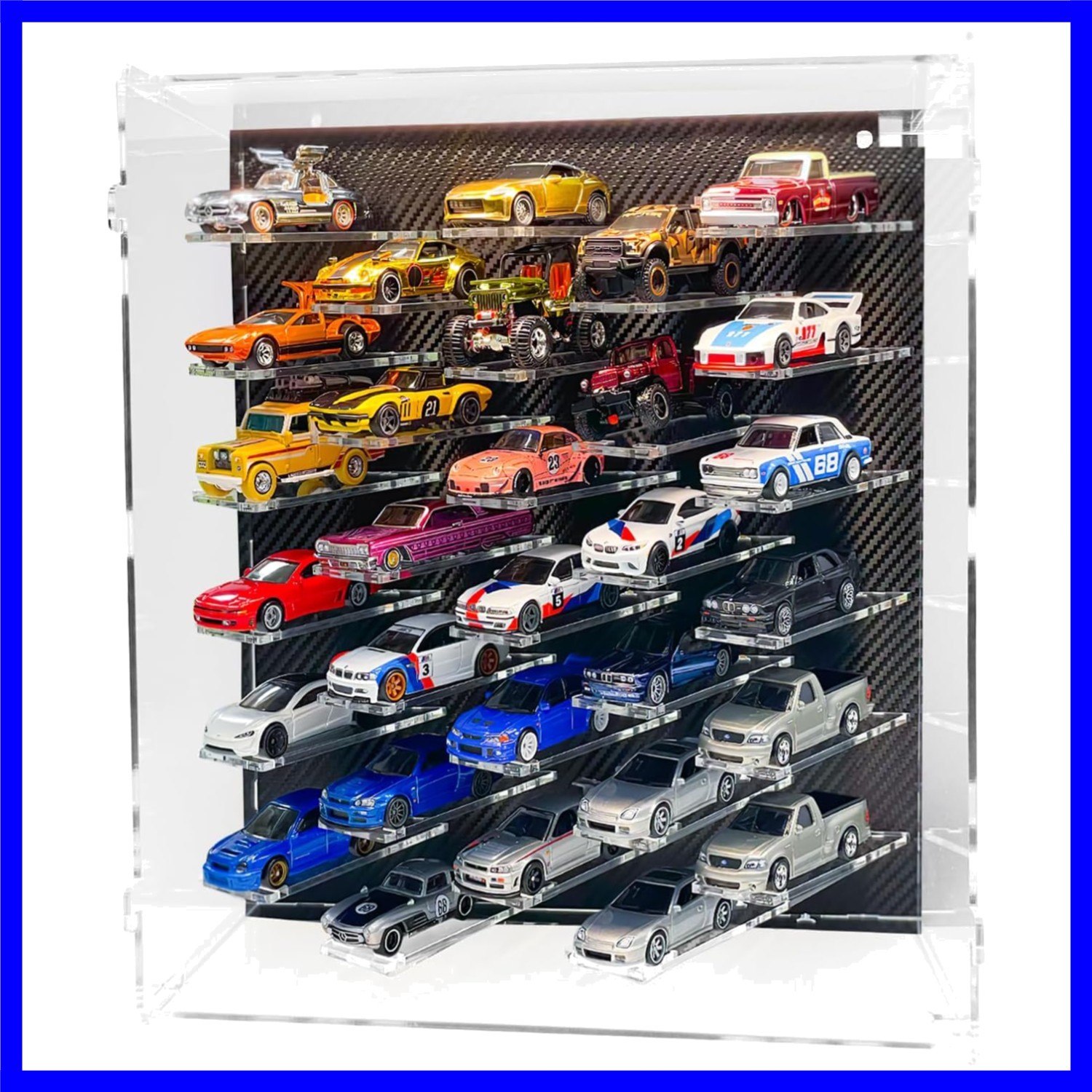 Display Case Compatible with Hot Wheels & Matchbox Cars,1/64 Scale Diecast Ca...