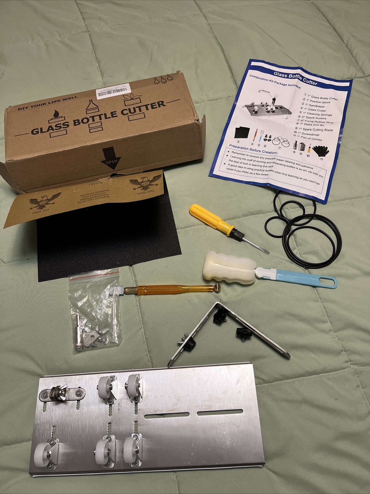 Glass Bottle Cutter Kit Glass Cutter Tool& Accessories No Gloves