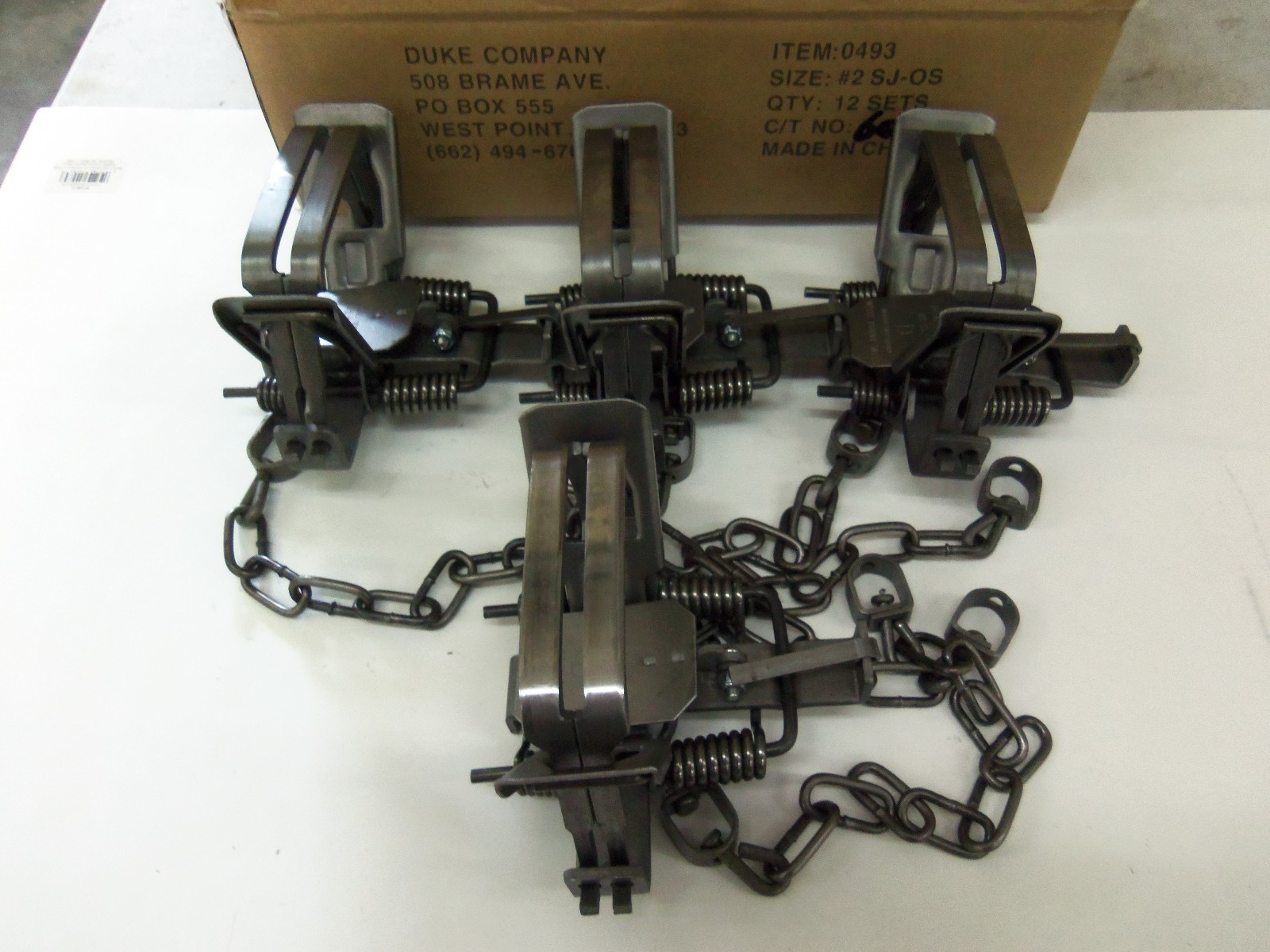 4 Duke #2 Square Jaw Offset Jaw Coil Spring Traps 0493 Coyote Bobcat 5 7/8"