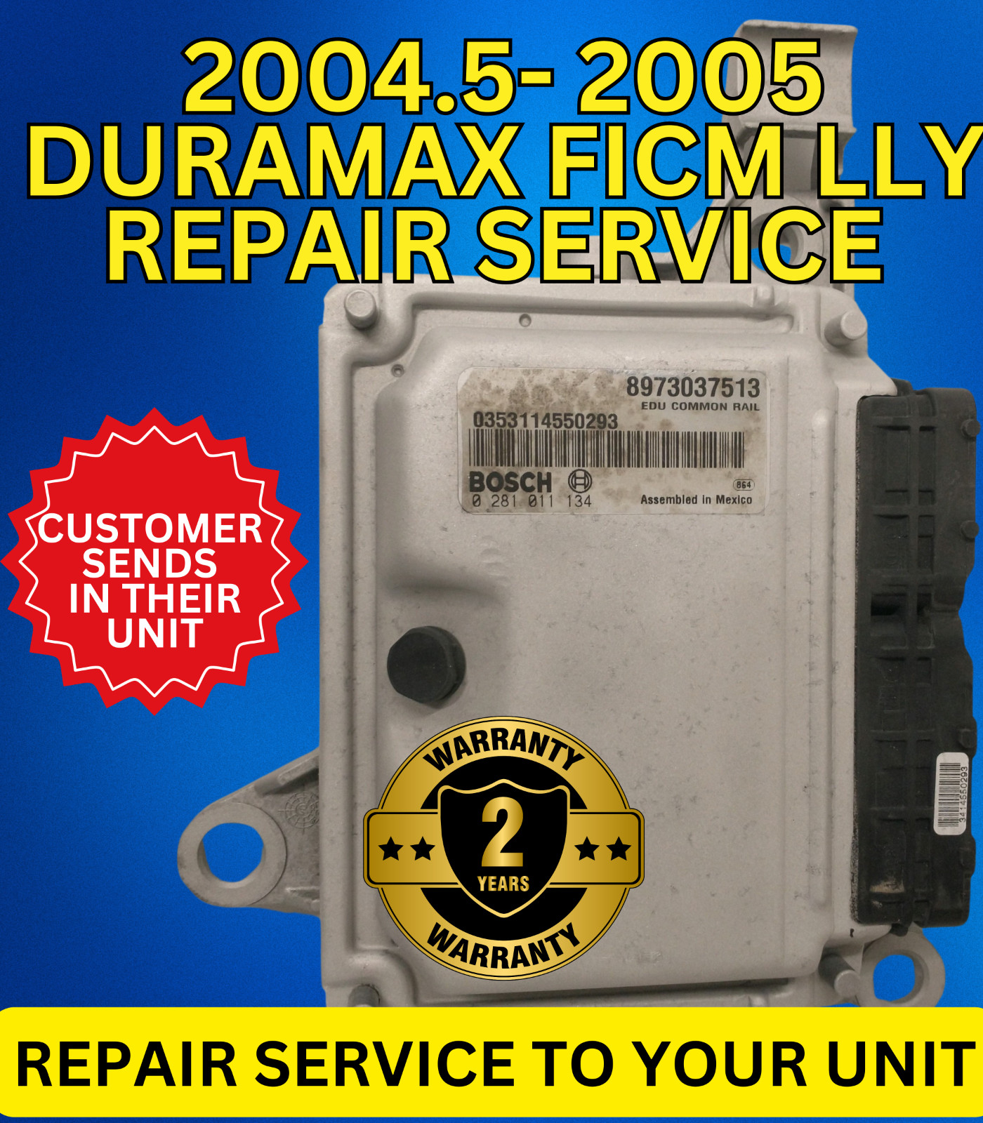 LLY FICM Duramax 6.6 Chevy Silverado GMC 8973037513 8973037511 Repair Service
