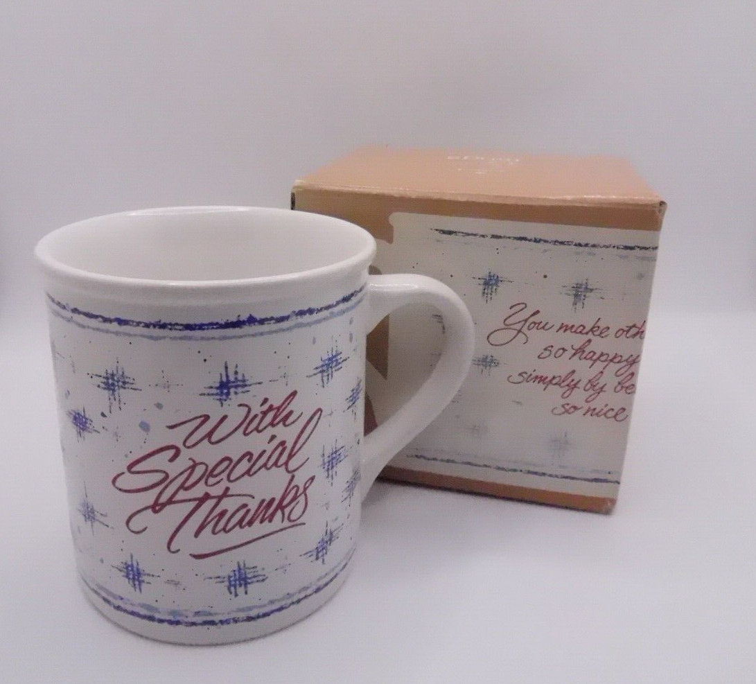 NOS 1986 Hallmark With Special Thanks for Being Nice Coffee Mug Original Box