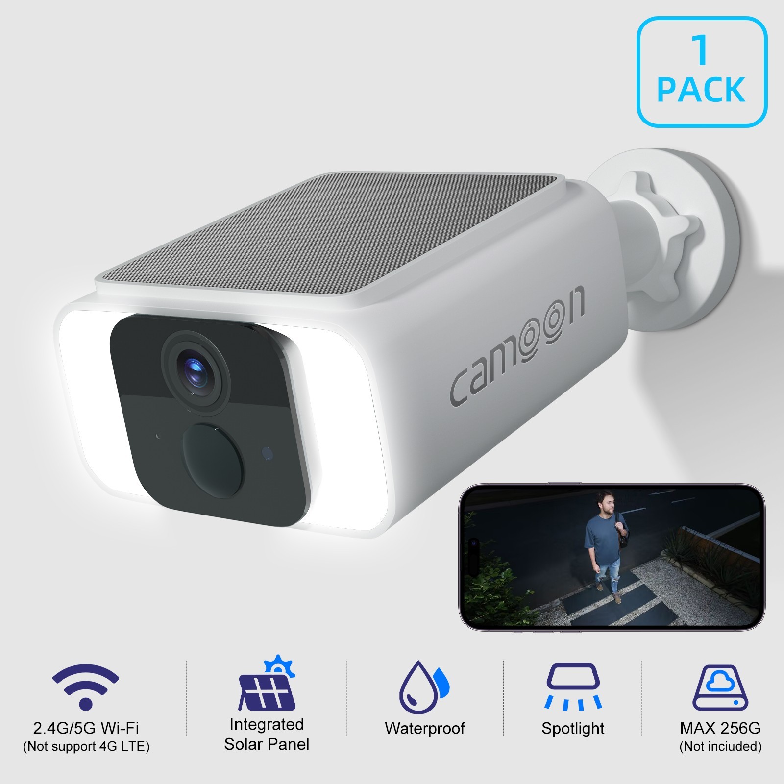5G WiFi Security Cameras Wireless Outdoor with Integrated Solar Panel