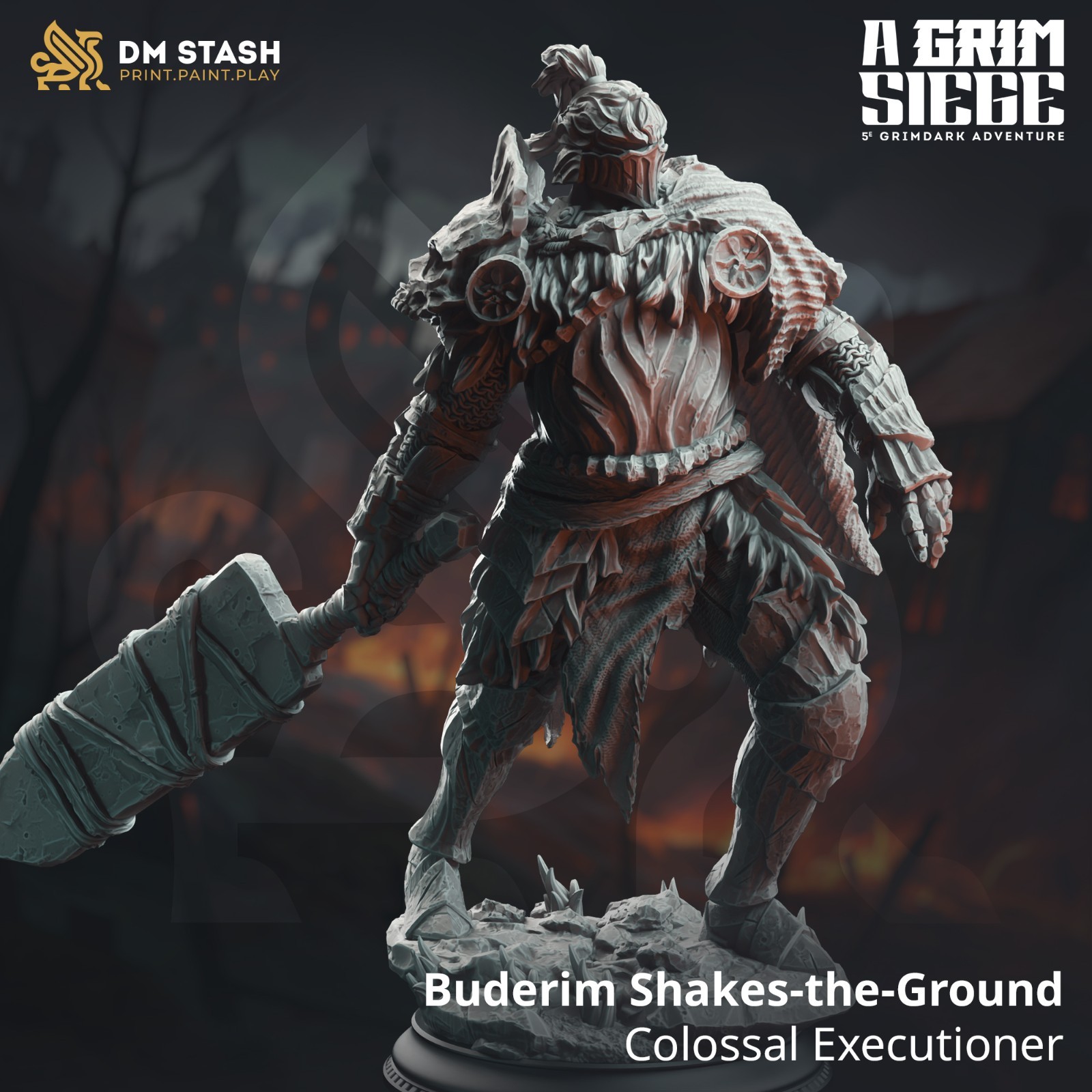 Dungeons & Dragons Colossal Barbarian Fighter Miniature - DnD RPG Wargames