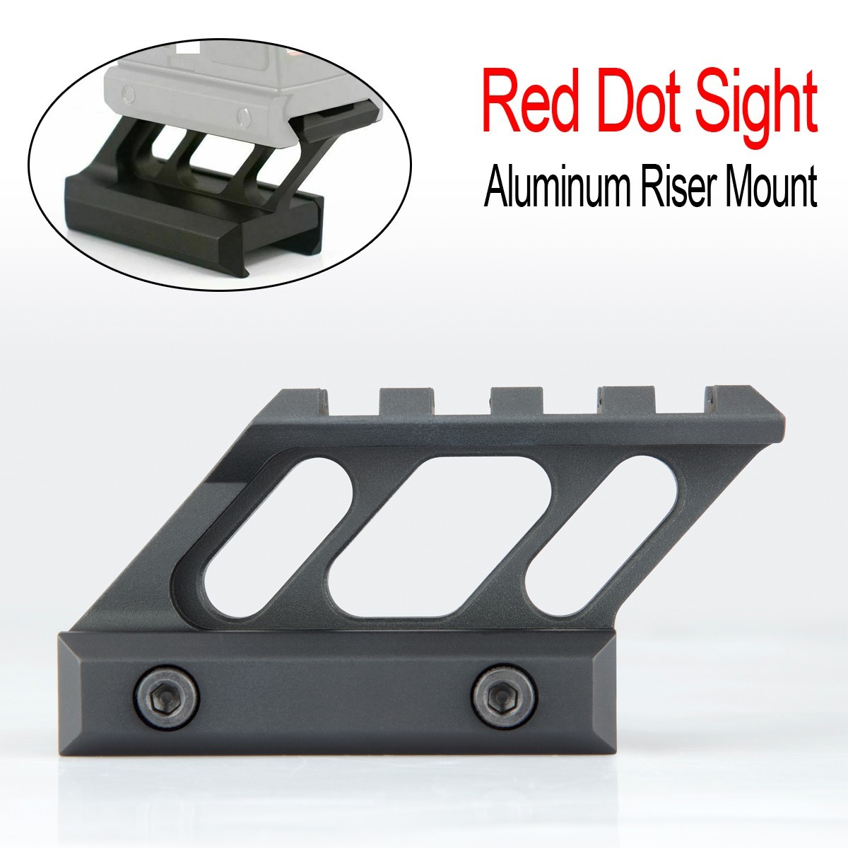 4 Slots High Profile Red Dot Sight Riser Mount Base Fit 20mm Picatinny Rail